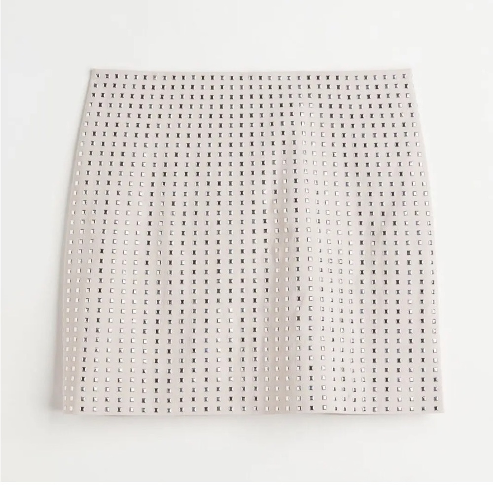 H&M Blush Pink Mini Skirt with Studded Cutouts